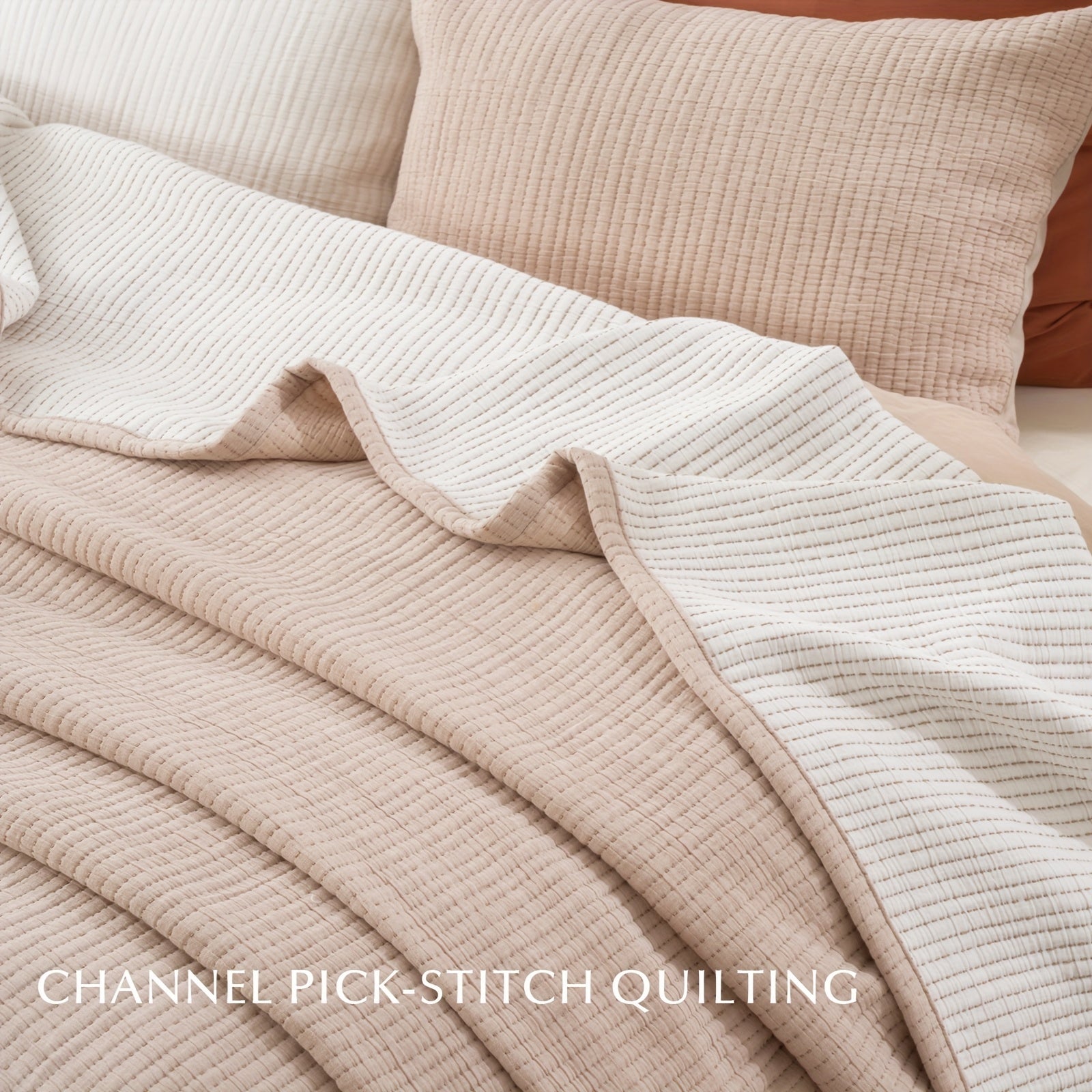 EVERGRACE Quilt Set Queen King Size 3pcs, Ultra Soft Pick Stitch Matelasse Coverlet Oversized Bedspread, Lightweight Quilted Bedding Set For All Season, With 2 Matching Shams