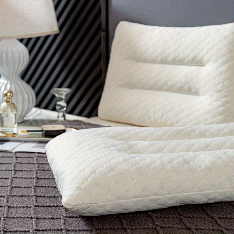 Graphene Latex Pillow - Crushed Particle Cervical Pillow for Neck Relief, Retro Red Design, Latex, Hand Wash Only, Multi-Use Home & Office Pillow for Corporate Gifts & Group Purchases, Smooth Texture Finish