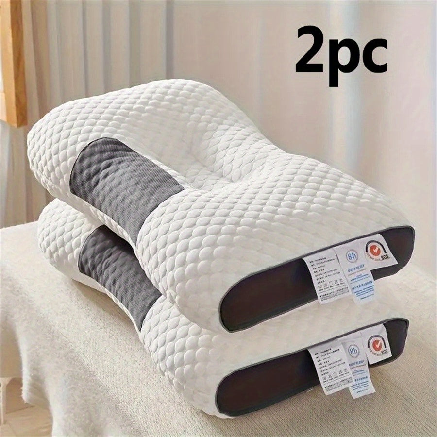 Ergonomic Neck Pillow for Sleeping - Soft Breathable Pillow Core with Spinal Support, Machine Washable Bed Pillow for Side\u002FBack\u002FStomach Sleepers, Neck & Cervical Alignment, Ideal Gift for Home, Travel, Office - White, Neck Pillow for Sleeping, T