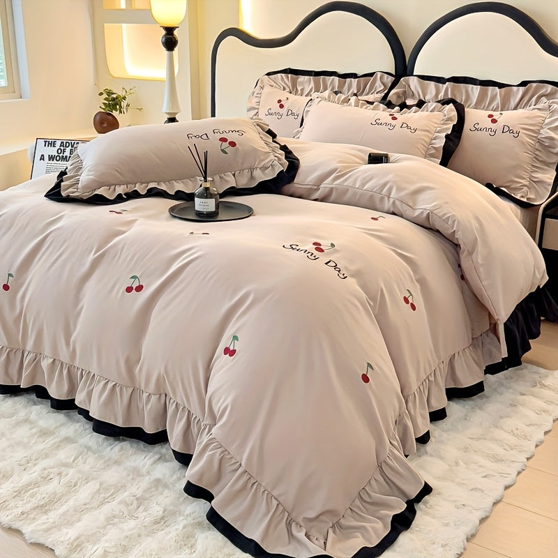 European And American Style Light Luxury Four-piece Bed Set High-end Embroidered Lace Quilt Set Sheet