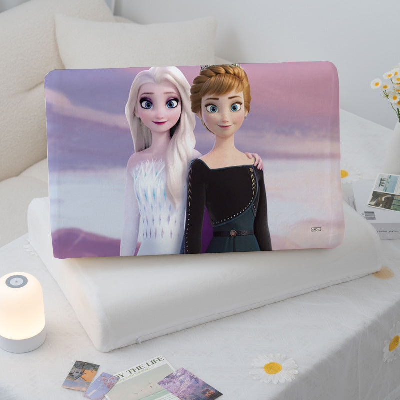 summer new Princess Aisha milk velvet pillowcase 360 wrapped pillow with elastic cool latex pillow., Summer Sleep, Hot Weather Comfort, Elastic Cover, Stylish Bedding, Comfortable Padding, Latex Filling, Adjustable Support, Pillow Protector, Home Decor Lo