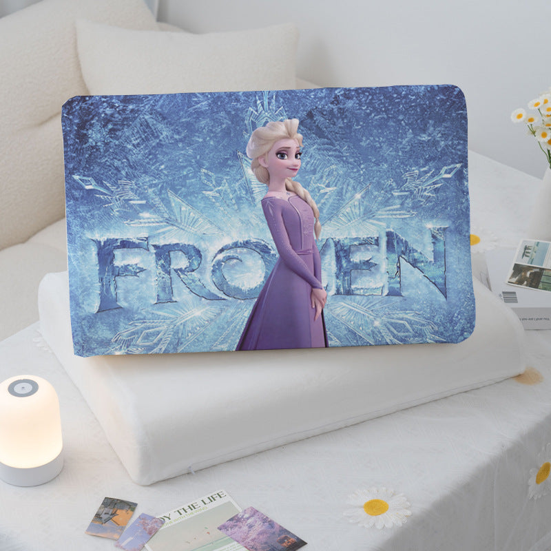 summer new Princess Aisha milk velvet pillowcase 360 wrapped pillow with elastic cool latex pillow., Summer Sleep, Hot Weather Comfort, Elastic Cover, Stylish Bedding, Comfortable Padding, Latex Filling, Adjustable Support, Pillow Protector, Home Decor Lo